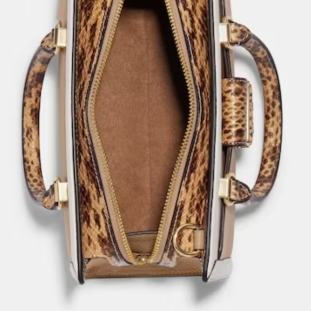 Coach Cream and Brown Satchel‎ with Animal Print Accents - Picture 9 of 9